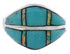 Sterling Silver Jewelry Turquoise Opal Inlay Ring Size 6-3/4 RS44905